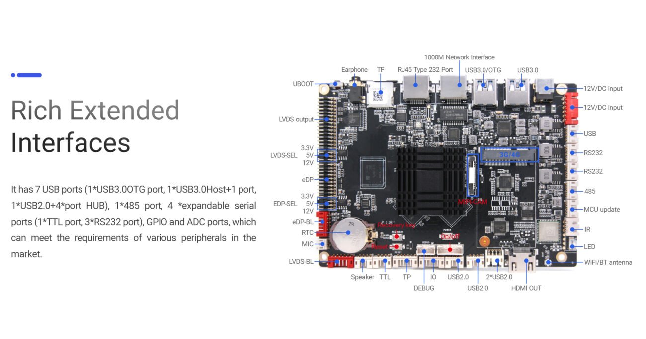IoT-3399E linux arm motherboard